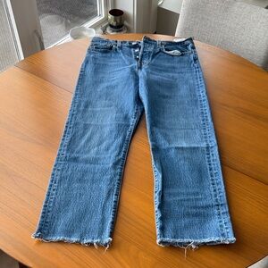 Women’s size 28 Levi’s Wedgie straight with raw edge